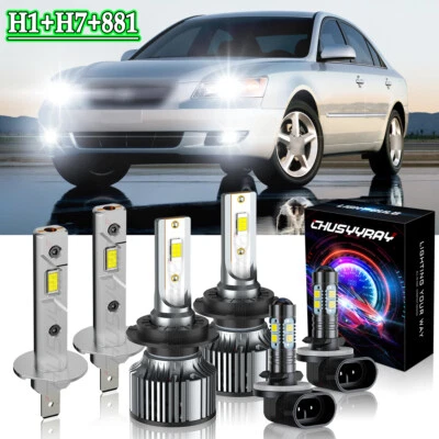 FOR Hyundai Sonata 2006 2007 2008 6X LED Hi/Lo Faros + Kit Bombillas Antiniebla - Image 1 of 4