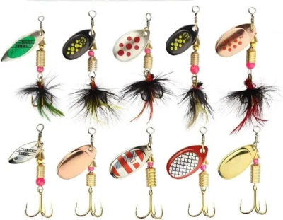 10er-Set JRS 2-8 g.  Forellen Spinner; Barsch- Zander- Forellenköder Kunstköder - Bild 1 von 3