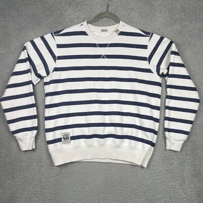 Sudadera Lifted Research Group LRG Blanca Azul Rayas Náutica Mujer Talla L Foto 1 de 4