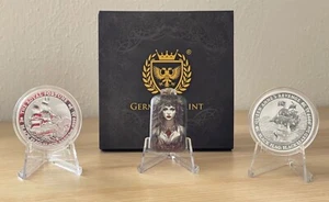 Germania Mint Freyja: 2 Oz Silberbarren + Black Flag 2019 + 2020. Perth Mint - Bild 1 von 1