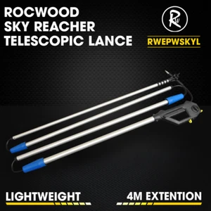 Telescopic Lance Pressure Washer RocwooD Sky Reacher 4 Metre Nozzles Lock On - Picture 1 of 9