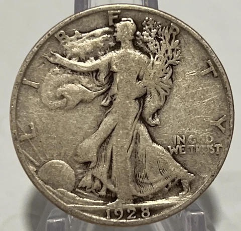 1928 S Walking Liberty Silver Half Dollar VG+ Free Shipping With Five Items C2 Cover