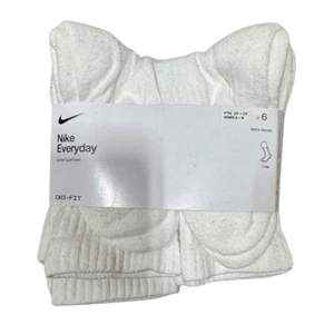 Nike Everyday Cushioned Crew Socks 6-Pack Women’s 4-6 / Youth 3-5 Dri-FIT - Picture 1 of 2