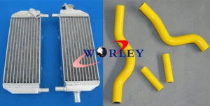 FOR Suzuki RM250 2001-2008 2002 2003 2004 2005 aluminum radiator &HOSE YELLOW - Picture 1 of 11