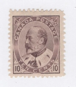 1903 Canada #93i / 93b 10c King Edward VII in Dull Lilac - MH Mint VF/XF - Picture 1 of 3