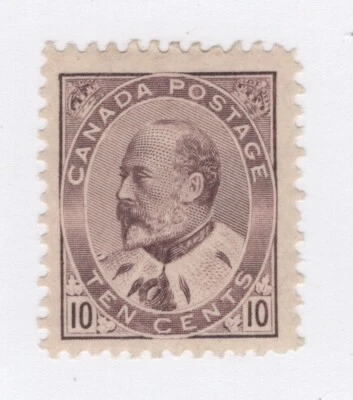 1903 Canada #93i / 93b 10c King Edward VII in Dull Lilac - MH Mint VF/XF - Image 1 of 3