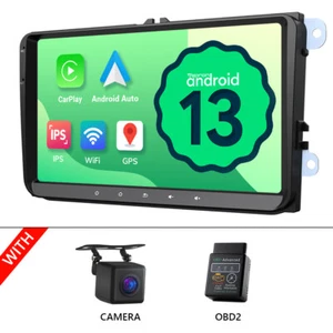 CAM+OBD+9" Car Radio Stereo Android 13 CANBus For VW Golf 5 6 Jetta Caddy Passat - Picture 1 of 20