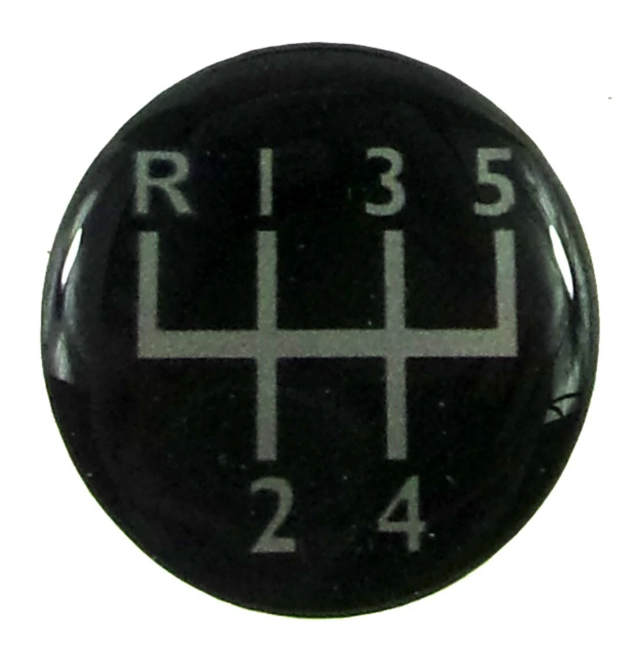 Emblema adesivo botão engrenagem menor 5 velocidades carro clássico mini MG anão Morris 25mm - Imagem 1 de 1