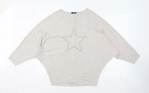 Quiz Womens Grey Acrylic Blend T-Shirt Size 10 - Picture 1 of 12