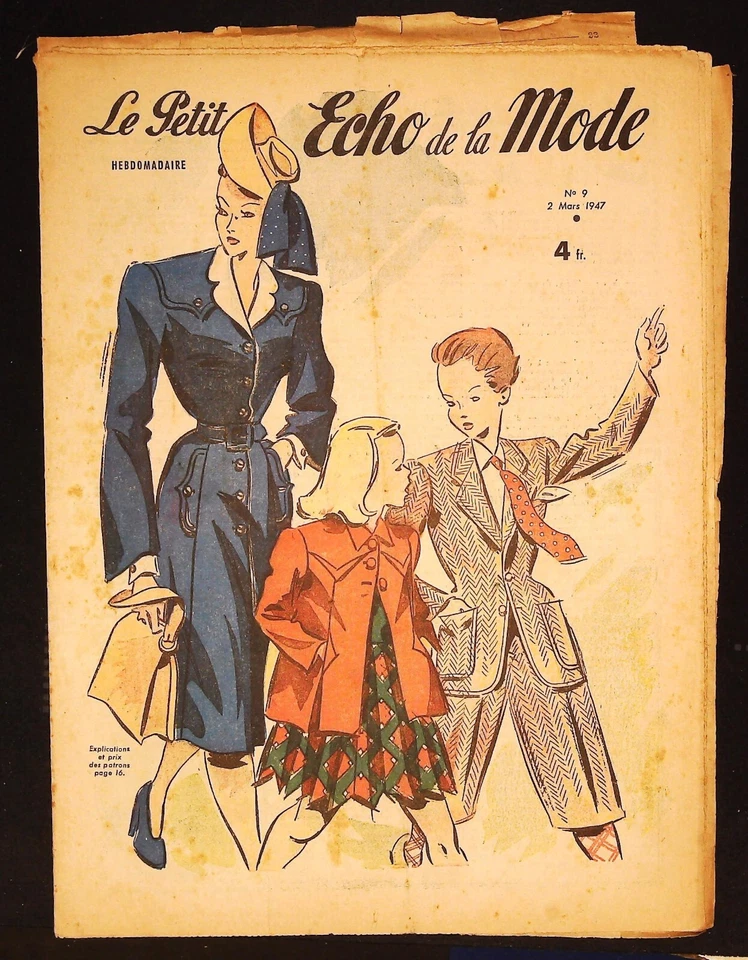 Le Petit Echo de la Mode année 1947, Ancien magazine Français N°9 - Photo 1/1