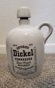 Jarra de cerámica blanca George Dickel Tennessee Sour Mash Whiskey Old No.12 1988 vacía - Imagen 1 de 7