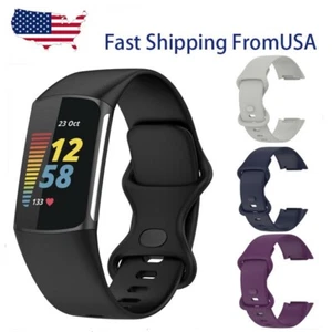 For Fitbit Charge 5 Charge 6 Sport Silicone Strap Watch Band Wristband Bracelet - Picture 1 of 20