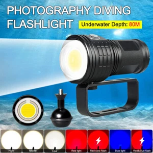 25000Lm COB Tauchen Tauchlampe Taschenlampe Unterwasser Video Fotografie 80m DE - Bild 1 von 15