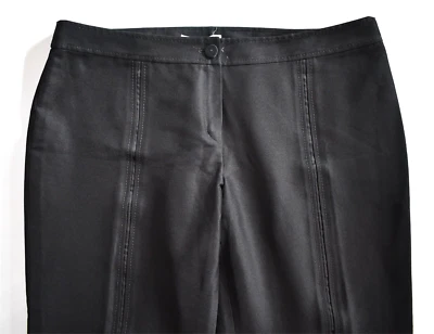 VALENTINO Italia Negro Mezcla SEDA PIERNA RECTA Vestido Pantalones Pantalones US-14 Foto 1 de 4