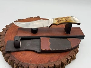 Vintage Handmade by Rose USA Custom Stag handled Trailing Edge Knife--791.25 - Picture 1 of 10
