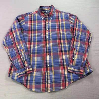 Camisa DE COLECCIÓN Ralph Lauren Para Hombres XL Azul A Cuadros Abotonada Informal Adulto Foto 1 de 4