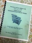 CHALLENGE REPRODUCTION PROOF PRESS MODELS 15MA &amp; 15MP INSTRUCTION PARTS MANUAL