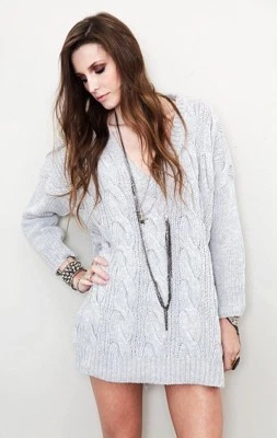 Suéter Tejido Denver Gris Una Cucharadita Auténtico Nuevo con Etiquetas $145 Foto 1 de 4