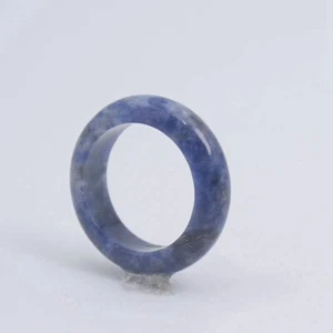 Natural Blue Vein Jade Quartz Crystal Gemstone Ring Charm Jewelry Amulet Healing - Picture 1 of 16
