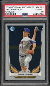 2014 BOWMAN CHROME PROSPECTS #BCP73 JACOB DeGROM PSA 10 GEM MINT RC 1ST BOWMAN
