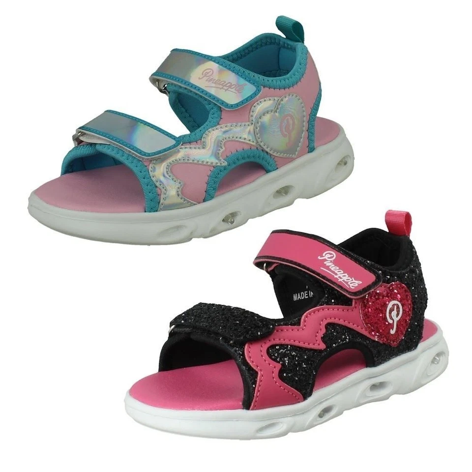 Niña Pineapple Correa Doble con Luz Corazón Detallado Sandalias H0r385 CM - Imagen 1 de 1
