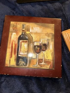 Wein & Gläser Wandbild - rustikale toskanische Weinberge Küche Bar Dekor - Bild 1 von 1