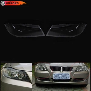 Pair Car Front Headlight Cover Headlamp Lens Shell For BMW 3 Series E90 2004-07 - Imagen 1 de 20