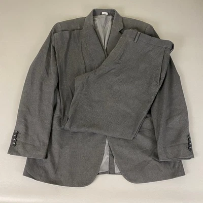 Haggar Suit Two Piece Mens 40x36W Classic Fit Gray Jacket Pants Set Business - Image 1 of 4