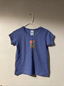 Girls Club By Healthtex Girls Short sleeve Vintage Flower Shirt Size 10 Blue - Picture 1 of 6