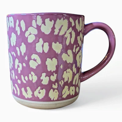 Taza de café OPALHOUSE gres Furzi rosa estampado animal texturizada 16 oz usada en excelente estado Foto 1 de 4