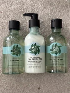 The Body Shop Fuji Green Tea 2 X Shower Gel Body Lotion 250ml Rare Discontinued - Picture 1 of 3