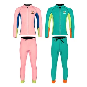 Conjunto de traje de surf para niñas traje de vacaciones y pantalones cremallera frontal snorkel 2,5 mm - Imagen 1 de 33