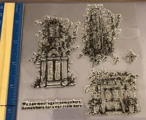 Timbro trasparente, porta delle fate, finestre, viti, davanzale, scrapbooking, creazione di carte - Foto 1 di 2