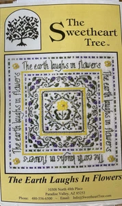 The Earth Laughs in Flowers The Sweetheart Tree cross stitch Kit w floss & beads - Picture 1 of 3