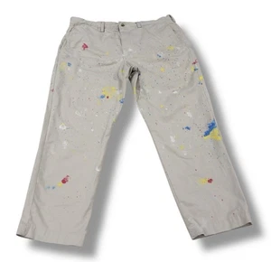 NEU! POLO RALPH LAUREN 38X28 ARTIST PAINT SPLATTER DISTRESS BEIGE CHINO HOSE - Bild 1 von 15