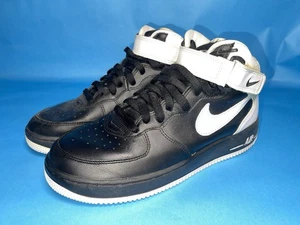 Nike Size 8 Air Force 1 Mid Black And White - 306352-014 - Picture 1 of 7