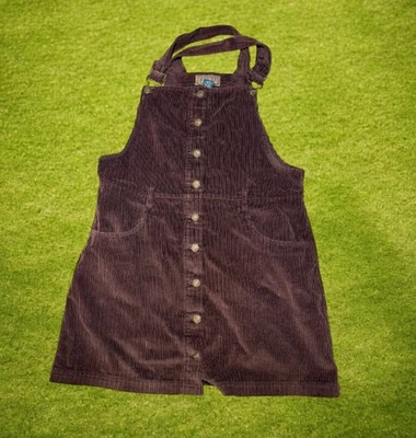 Vintage Corduroy Overall Dress Women’s Size Large 90s Expression Mall Grunge Y2K - Image 1 of 4