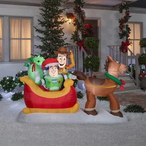 Disney Toy Story 5 pies Iluminado Zumbido Lightyear Trineo Navidad Inflable - Imagen 1 de 2