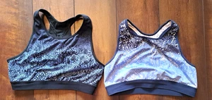 CHAMPION Lotto 2 Reggiseni Sportivi XL Blu Nero Racerback Pullover Esercizio Sport - Foto 1 di 4