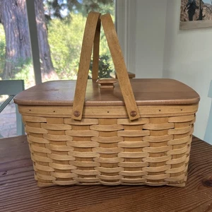 Longaberger Large Market/newspaper Warm Brown 2002 Plastic Liner Lid 9x16” - Picture 1 of 11