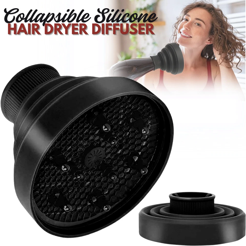 Universal Collapsible Silicone Hair Blow Dryer Diffuser Attachment for Travel - Image 1 of 4