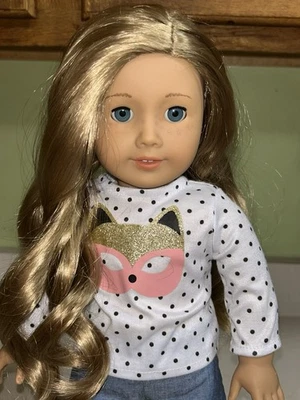 American Girl CYO Create Your Own 18" Doll blonde Hair Light Freckles Blue Eyes - Image 1 of 4