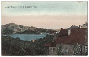 1909 Belvedere, Kalifornien Wohnhäuser & Angel Island, Marin Co. Postkarte - Bild 1 von 2