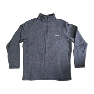 Columbia Knit Fleece Lined Pullover 3/4 Zip Men's Size L Blue - Picture 1 of 17