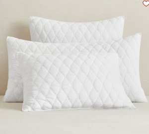 Pottery Barn Cocoon Voile Quilted Pillow Sham Euro White Qty 1 NEW - Picture 1 of 3
