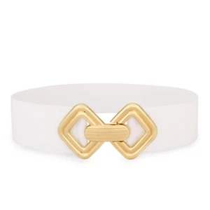 Women Wide Elastic Belt Vintage Stretchy Waistband with Retro Gold Buckle for... - Picture 1 of 6
