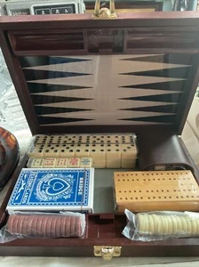 Vintage Reisespiele, Draughts Schach Dominosteine Backgammon Cribbage, alle versiegelt. - Bild 1 von 23