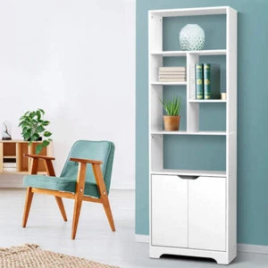 Artiss Bookshelf with Cabinet - GINA White - Picture 1 of 8