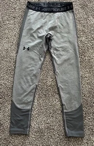 Under Armour Combine Training ColdGear Boys Leggings Youth Large - Gray - Picture 1 of 3