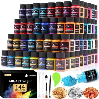 Professional Natural Mica Powder - 10g Each, 144 Stunning Colors for Arts - Image 1 of 4